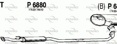 P6880 FENNO Средний глушитель выхлопных газов