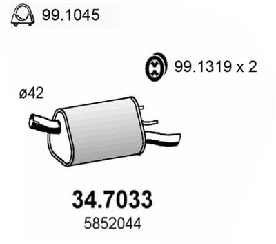 347033 ASSO Глушитель выхлопных газов конечный