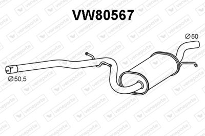 VW80567 VENEPORTE Средний глушитель выхлопных газов