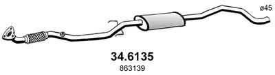 346135 ASSO Средний глушитель выхлопных газов