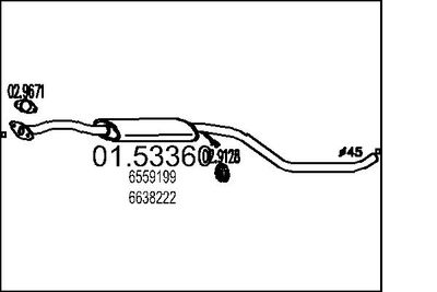 0153360 MTS Средний глушитель выхлопных газов
