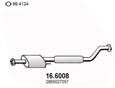 166008 ASSO Средний глушитель выхлопных газов