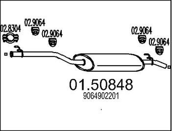 0150848 MTS Средний глушитель выхлопных газов