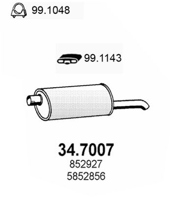 347007 ASSO Глушитель выхлопных газов конечный