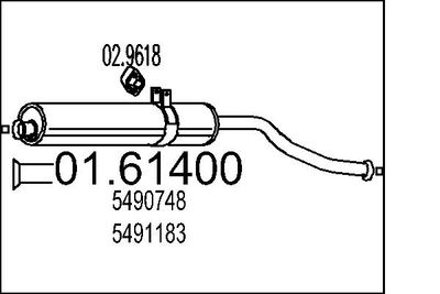 0161400 MTS Глушитель выхлопных газов конечный