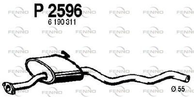 P2596 FENNO Средний глушитель выхлопных газов