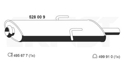 528009 ERNST Средний глушитель выхлопных газов
