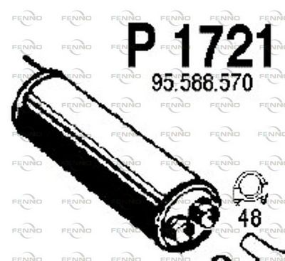P1721 FENNO Средний глушитель выхлопных газов