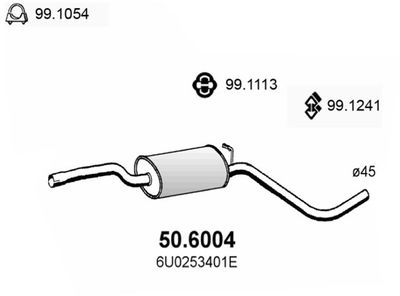 506004 ASSO Средний глушитель выхлопных газов