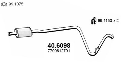 406098 ASSO Средний глушитель выхлопных газов