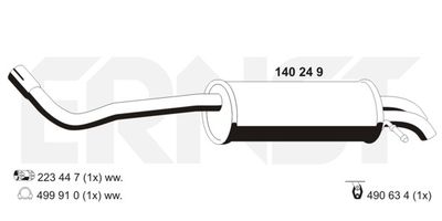 140249 ERNST Глушитель выхлопных газов конечный