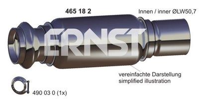 465182 ERNST Ремонтная трубка, катализатор