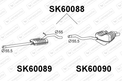 SK60088 VENEPORTE Глушитель выхлопных газов конечный