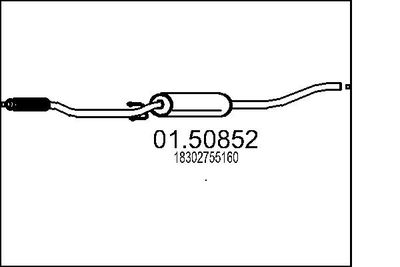 0150852 MTS Средний глушитель выхлопных газов