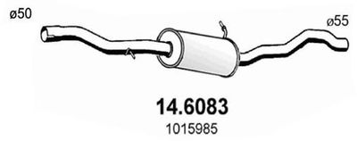 146083 ASSO Средний глушитель выхлопных газов