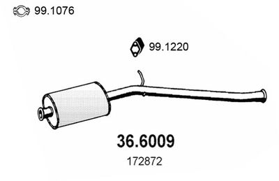 366009 ASSO Средний глушитель выхлопных газов