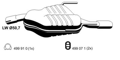 043281 ERNST Глушитель выхлопных газов конечный