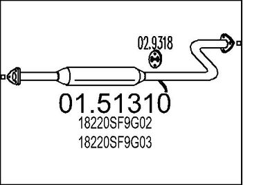 0151310 MTS Средний глушитель выхлопных газов