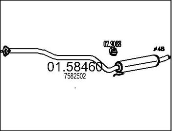 0158460 MTS Средний глушитель выхлопных газов
