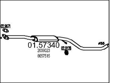 0157340 MTS Средний глушитель выхлопных газов