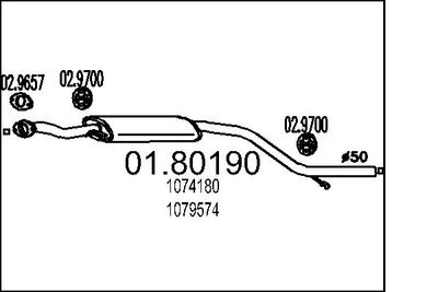 0180190 MTS Средний глушитель выхлопных газов