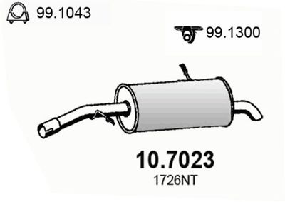 107023 ASSO Глушитель выхлопных газов конечный