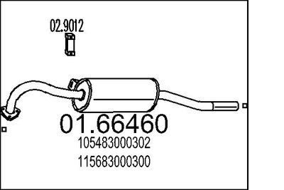 0166460 MTS Глушитель выхлопных газов конечный