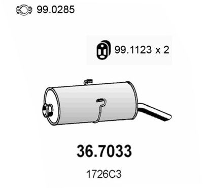 367033 ASSO Глушитель выхлопных газов конечный