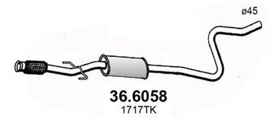 366058 ASSO Средний глушитель выхлопных газов