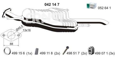 042147 ERNST Глушитель выхлопных газов конечный