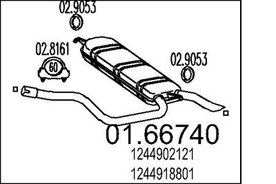 0166740 MTS Глушитель выхлопных газов конечный