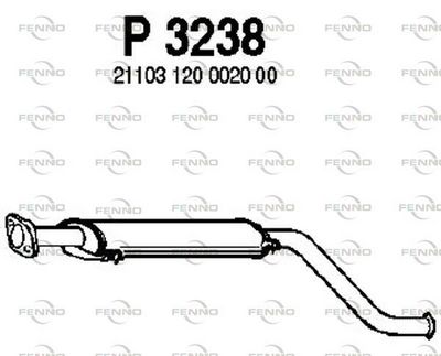 P3238 FENNO Средний глушитель выхлопных газов