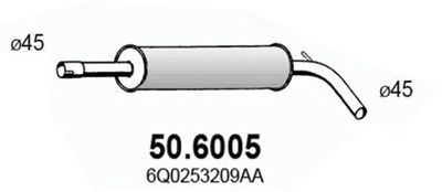 506005 ASSO Средний глушитель выхлопных газов