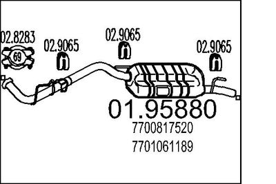 0195880 MTS Глушитель выхлопных газов конечный
