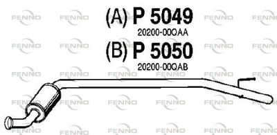 P5050 FENNO Средний глушитель выхлопных газов