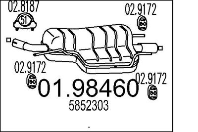 0198460 MTS Глушитель выхлопных газов конечный