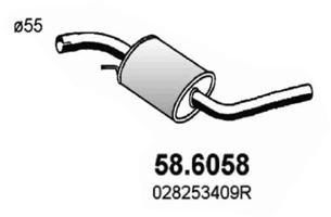 586058 ASSO Средний глушитель выхлопных газов