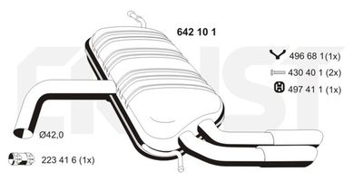 642101 ERNST Глушитель выхлопных газов конечный