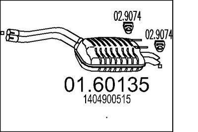 0160135 MTS Глушитель выхлопных газов конечный