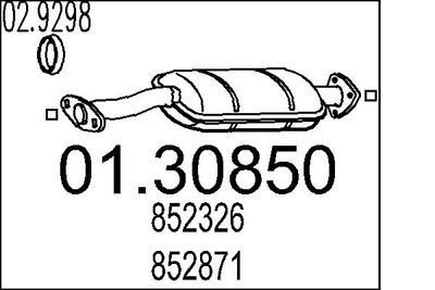 0130850 MTS Предглушитель выхлопных газов