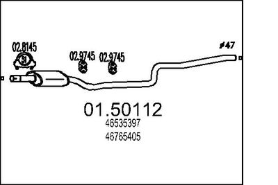 0150112 MTS Средний глушитель выхлопных газов