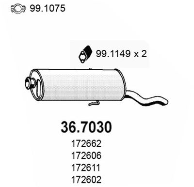 367030 ASSO Глушитель выхлопных газов конечный