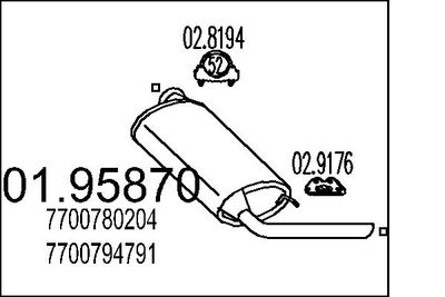 0195870 MTS Глушитель выхлопных газов конечный
