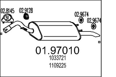 0197010 MTS Глушитель выхлопных газов конечный
