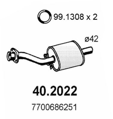 402022 ASSO Предглушитель выхлопных газов