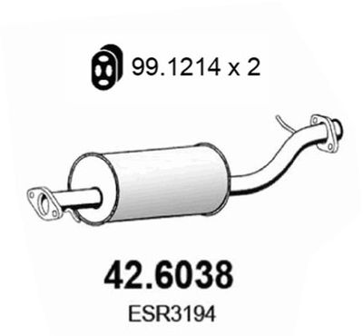 426038 ASSO Средний глушитель выхлопных газов