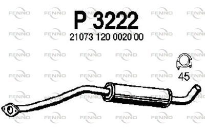 P3222 FENNO Средний глушитель выхлопных газов