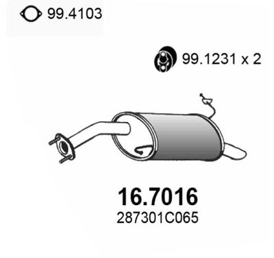 167016 ASSO Глушитель выхлопных газов конечный
