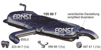 155007 ERNST Глушитель выхлопных газов конечный