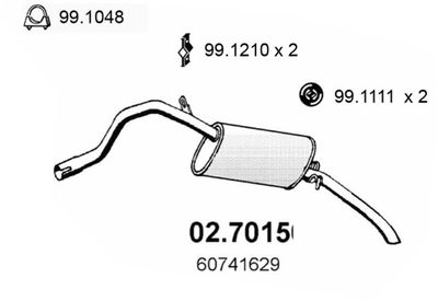 027015 ASSO Глушитель выхлопных газов конечный